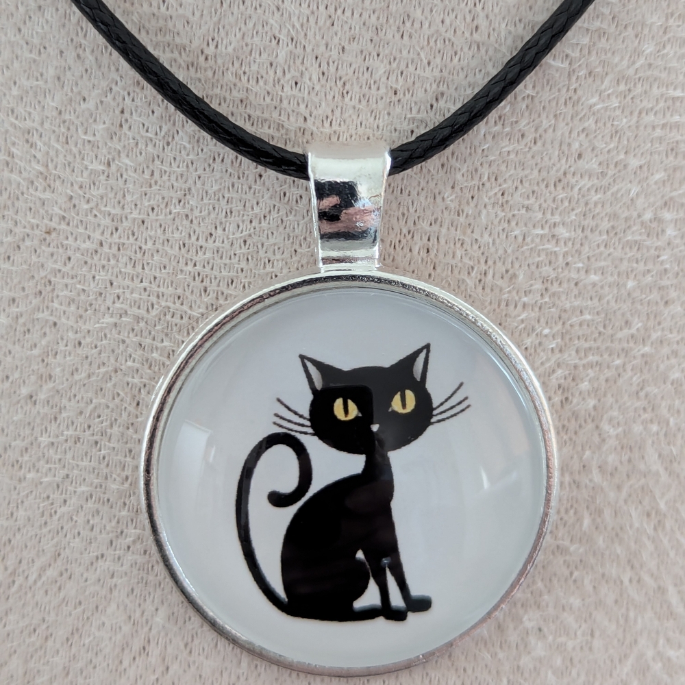 Black Cat Pendant Necklace